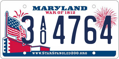 MD license plate 3AO4764