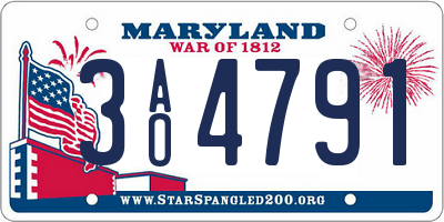 MD license plate 3AO4791