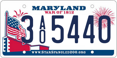 MD license plate 3AO5440