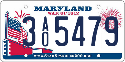 MD license plate 3AO5479