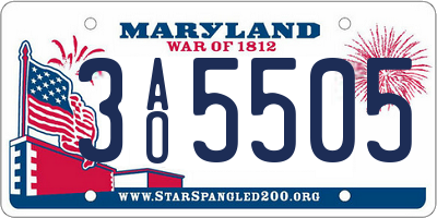 MD license plate 3AO5505