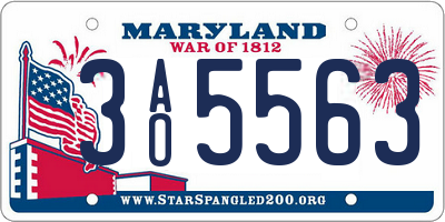 MD license plate 3AO5563
