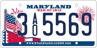 MD license plate 3AO5569