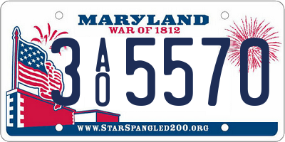 MD license plate 3AO5570