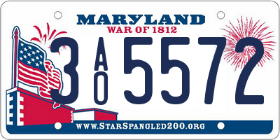MD license plate 3AO5572