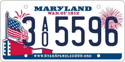 MD license plate 3AO5596