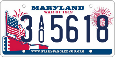 MD license plate 3AO5618