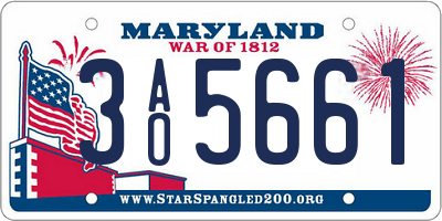 MD license plate 3AO5661