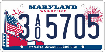 MD license plate 3AO5705