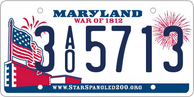 MD license plate 3AO5713