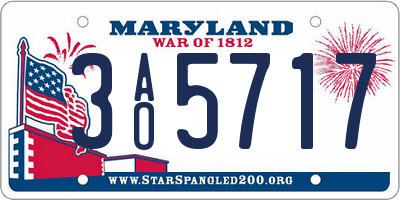 MD license plate 3AO5717