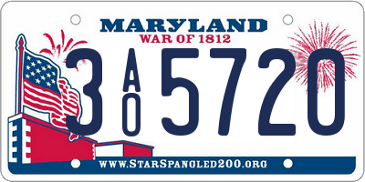 MD license plate 3AO5720