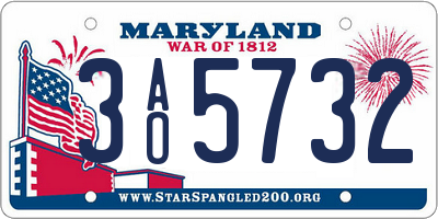 MD license plate 3AO5732