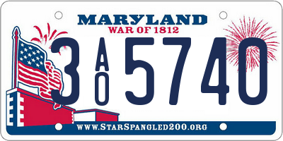 MD license plate 3AO5740