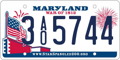 MD license plate 3AO5744