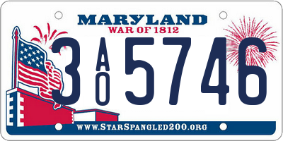 MD license plate 3AO5746