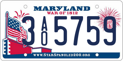 MD license plate 3AO5759