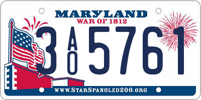 MD license plate 3AO5761