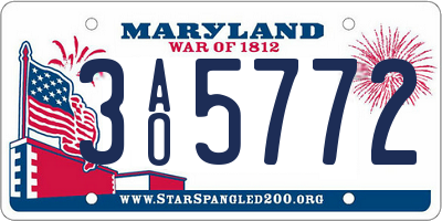 MD license plate 3AO5772