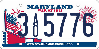 MD license plate 3AO5776