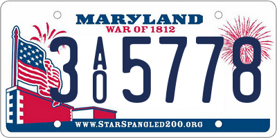 MD license plate 3AO5778