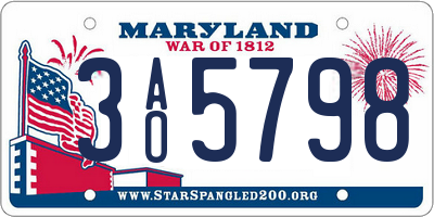 MD license plate 3AO5798
