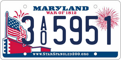 MD license plate 3AO5951