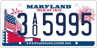 MD license plate 3AO5995