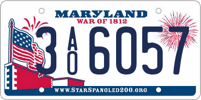 MD license plate 3AO6057
