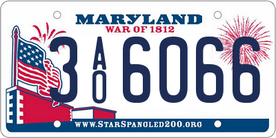 MD license plate 3AO6066