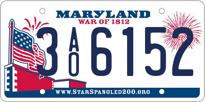 MD license plate 3AO6152