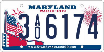 MD license plate 3AO6174