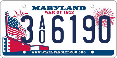 MD license plate 3AO6190