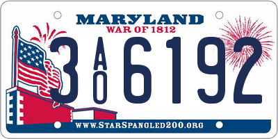 MD license plate 3AO6192