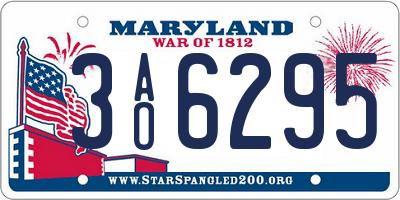 MD license plate 3AO6295