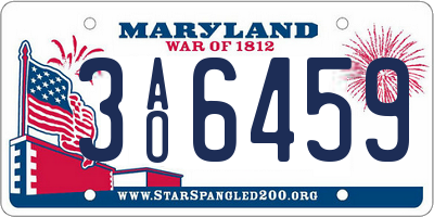 MD license plate 3AO6459