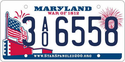 MD license plate 3AO6558