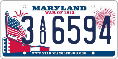 MD license plate 3AO6594
