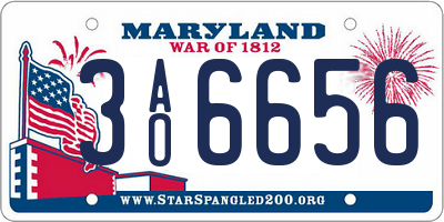 MD license plate 3AO6656