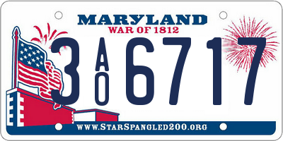 MD license plate 3AO6717