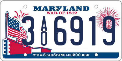 MD license plate 3AO6919