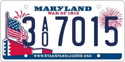 MD license plate 3AO7015
