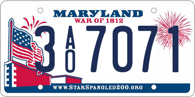 MD license plate 3AO7071
