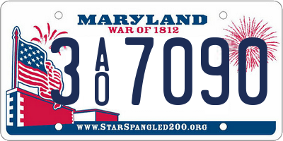 MD license plate 3AO7090