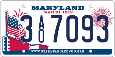 MD license plate 3AO7093