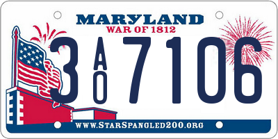 MD license plate 3AO7106