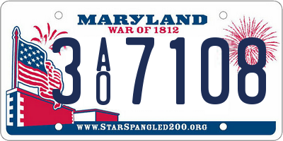 MD license plate 3AO7108
