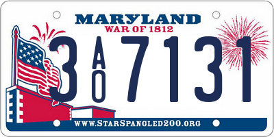 MD license plate 3AO7131