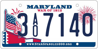 MD license plate 3AO7140