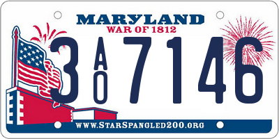 MD license plate 3AO7146